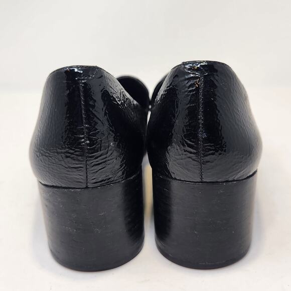 Rebecca Minkoff Womens Edie Black Patent Leather Loafers Size 7.5 M Block Heels - Picture 6 of 9